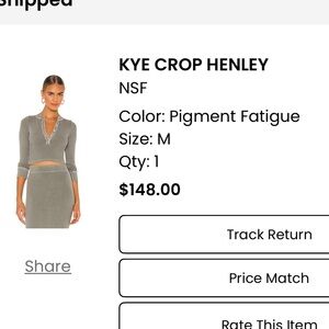 NSF Kye Crop Henley in Pigment Fatigue